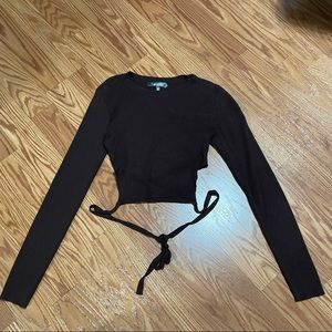 Missguided dark brown crop top